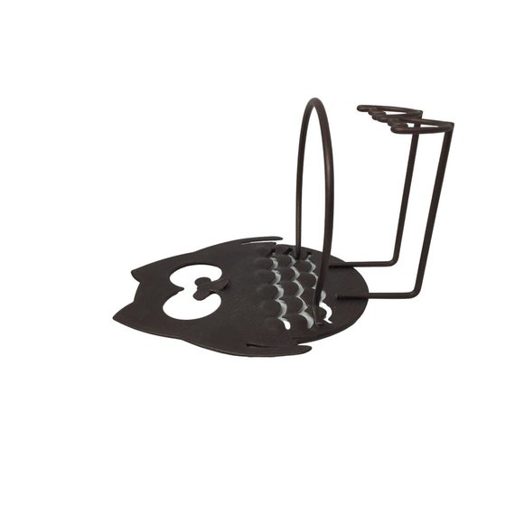 Super cute Small 4-5" Metal Owl Planter - Ring Pot Holder - Owl w/ Big Eyes - Picture 3 of 5